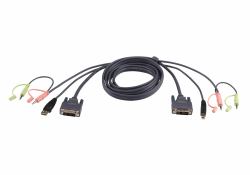ATEN Cable KVM DVI-I single link USB de 1,8 m 