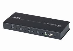 ATEN Switch KM USB de 4 puertos con Boundless Switching [cables incluidos] 