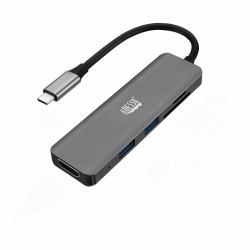 Adesso AUH-4020 base para portátil y replicador de puertos Thunderbolt 3 Aluminio 