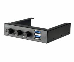 Akasa AK-FC-06U3BK controlador de velocidad de ventilador 3 canales Negro 