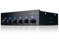 Akasa AK-FC-08BKV2 controlador de velocidad de ventilador 6 canales Negro 