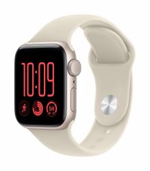 Apple Watch SE [3nd generation] SE 3 [GPS] - Caja de aluminio en blanco estrella de 40 mm - Correa deportiva color arena - Talla S/M 