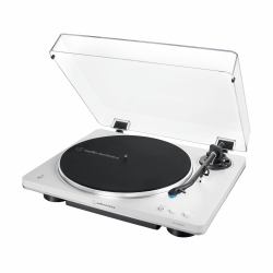 Audio-Technica AT-LP70XBT Tocadiscos de tracción por correa Plata, Blanco Totalmente automático 