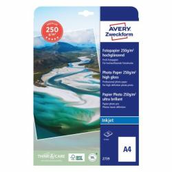 Avery 2739 papel fotográfico A4 Blanco De alto brillo 