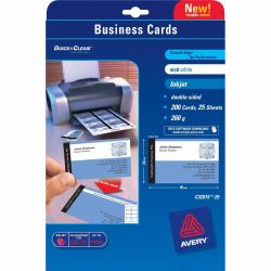 Avery Quick&Clean 85 x 54 mm [x25] tarjeta de visita 200 pieza[s] 