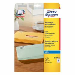 Avery J4720-25 etiqueta autoadhesiva Rectángulo redondeado Permanente Transparente 1200 pieza[s] 