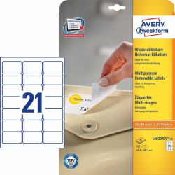 Avery L6023REV-25 etiqueta de impresora Blanco Etiqueta para impresora autoadhesiva 