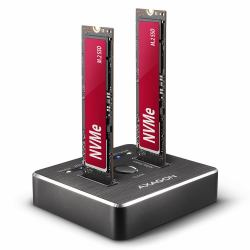 Axagon ADSA-M2C base de conexión para disco duro USB 3.2 Gen 2 [3.1 Gen 2] Type-C Negro 