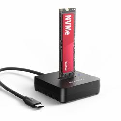 Axagon ADSA-M2C11L base de conexión para disco duro USB 3.2 Gen 2 [3.1 Gen 2] Type-C Negro 