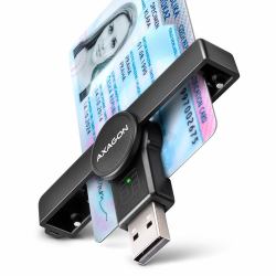 Axagon CRE-SMPA lector de tarjeta inteligente Interior USB USB 2.0 Negro 