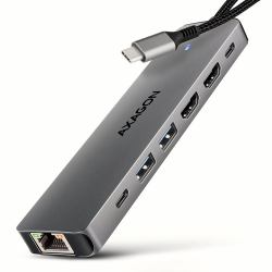 Axagon HMC-7HX2 base para portátil y replicador de puertos Alámbrico USB 3.2 Gen 1 [3.1 Gen 1] Type-C Gris 