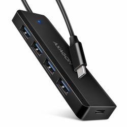 Axagon HUE-C1C hub de interfaz USB 3.2 Gen 1 [3.1 Gen 1] Type-C 5000 Mbit/s Negro  - versión extranjera