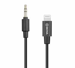 BOYA BY-K1 cable de teléfono móvil Negro 3,5mm Lightning 