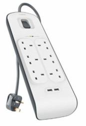 Belkin BSV604AF2M limitador de tensión Blanco 6 salidas AC 2 m 