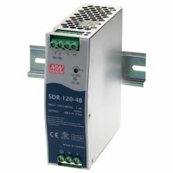 Black Box SDR-120-48 unidad de fuente de alimentación 120 W Azul, Acero inoxidable 