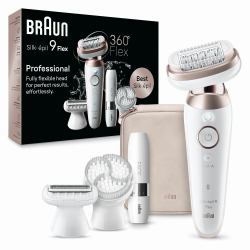 Braun Silk-épil 9 Flex 9-360 3D 40 pinzas Rosa, Blanco 