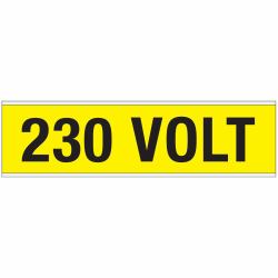 Brady VOLTAGE MARKERS CV 230 VOLT A etiqueta autoadhesiva Rectángulo Negro, Amarillo 25 pieza[s] 