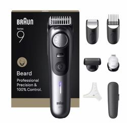 Braun BeardTrimmer 9 BT9520 depiladora para la barba Batería 52 2 cm Mojado y seco Negro, Gris 