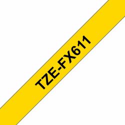 Brother TZE-FX611 cinta para impresora de etiquetas Negro sobre amarillo 