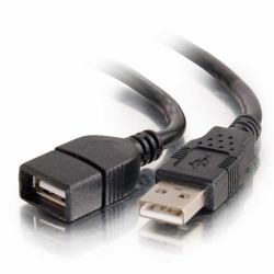 C2G Alargador USB 2.0 A macho a A hembra, 2 m [6,6 ft], negro 