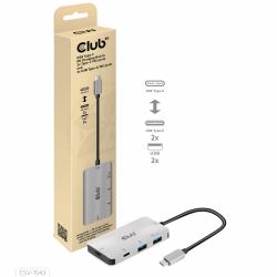 CLUB3D CSV-1543 hub de interfaz USB 3.2 Gen 2 [3.1 Gen 2] Type-C 10000 Mbit/s Negro, Plata 