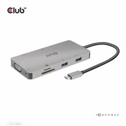 CLUB3D CSV-1594 base para portátil y replicador de puertos USB 3.2 Gen 1 [3.1 Gen 1] Type-C Negro, Gris 