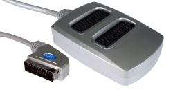 Cables Direct 3 Way SCART Splitter Box cable EUROCONECTOR 0,4 m SCART [21-pin] Plata 