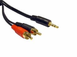 Cables Direct 2TR-301-05 cable de audio 0,5 m 3,5mm 2 x RCA Negro 