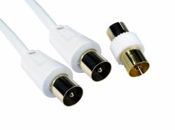 Cables Direct TV Coax 2m cable coaxial F Blanco 
