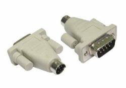 Cables Direct AD-310 cambiador de género para cable Mini Din [6-pin] Serial [9-pin] Beige 