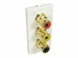 Cables Direct AV-MOD3RCA toma de corriente 3 x RCA Blanco 