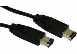 Cables Direct 1m, firewire 6 Pin 6-p Negro 