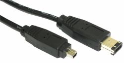 Cables Direct 1m, firewire 6pin-4pin 6-p 4-p Negro 