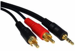 Cables Direct 3.5mm - 2xRCA, 3m cable de audio 3,5mm Negro, Rojo 