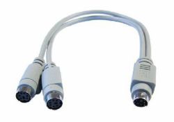 Cables Direct EX-099 cable ps/2 0,25 m 6-p Mini-DIN 2x 6-p Mini-DIN Gris 