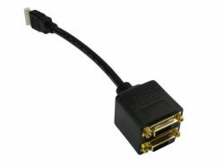Cables Direct HDMI to DVI Splitter 0,12 m HDMI tipo A [Estándar] 2 x DVI Negro 