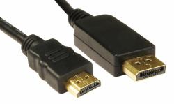 Cables Direct Display Port/HDMI, 3m DisplayPort Negro 