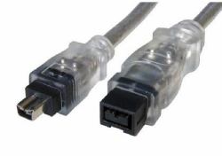 Cables Direct IEEE-103 cable firewire 3 m 9-p 4-p Negro, Transparente 