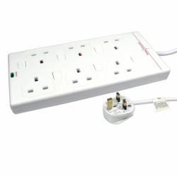Cables Direct RB-10-6GANGSWD 6salidas AC 10m Blanco limitador de tensión 