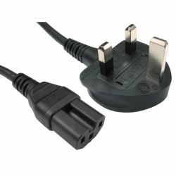 Cables Direct RB-252WH cable de transmisión Negro 2 m BS 1363 C15 acoplador 