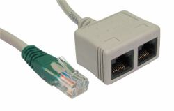 Cables Direct RJ-ECONDV cable divisor y combinador Divisor de 3 salidas Gris 
