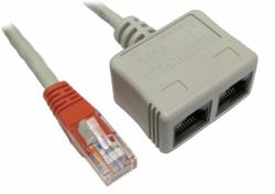 Cables Direct RJ-ECONVV cable divisor y combinador Divisor de 3 salidas Gris 