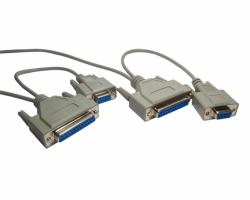 Cables Direct SL-444 cable de serie Gris 2,5 m D9, D25 