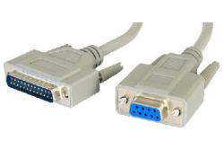 Cables Direct SL-902 cable de serie Gris 2 m D9 D25 