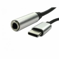 Cables Direct USB3C-35AUD cable de audio USB Type C 3.5mm audio Negro, Plata 