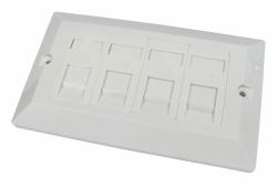 Cables Direct Dual Cat6 Faceplate 4 Port Blanco caja de tomacorriente 