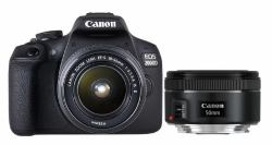 Canon EOS 2000D + EF-S 18-55 IS II + EF 50mm 1/2" Cuerpo de la cámara SLR 24,1 MP CMOS 6000 x 4000 Pixeles Negro 