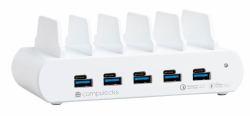 Compulocks 5 Ports USB Charging Dock Station Smartphone, Tableta Blanco Corriente alterna Interior 
