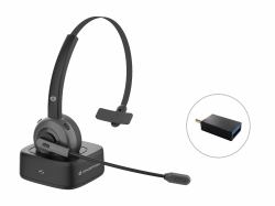 Conceptronic POLONA03BD auricular y casco Auriculares Inalámbrico Diadema Oficina/Centro de llamadas Bluetooth Base de carga Negro 