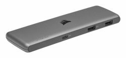Corsair USB100 7-PORT USB-C/USB-A HUB USB Tipo C 50000 Mbit/s Gris 